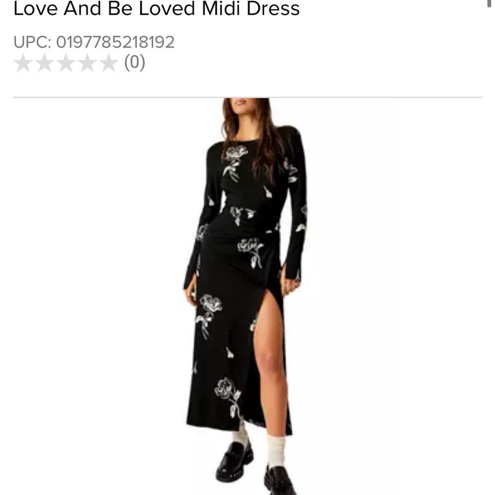Free People Black and White Sheath Dress with Crew Neck